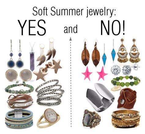 Soft Summer jewelry: YES and NO! by glirendree on Polyvore featuring moda, Alexis Bittar, Serefina, Chan Luu, Dsquared2, BERRICLE, Chico's, Design Lab, Nine West and Amrita Singh Cool Summer Jewelry, Soft Autumn Jewelry Accessories, Soft Summer Home Decor, Soft Summer Color Palette Jewelry, Cool Summer Color Palette Clothes, Soft Summer Interior, Soft Summer Jewelry Color, Cool Summer Palette Jewelry, Deep Soft Summer