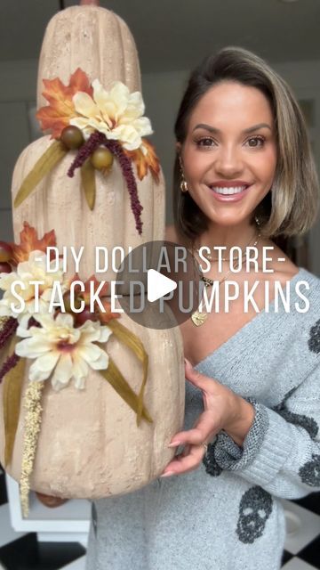 Mary Beth Wilhelm on Instagram: "This one is for my Fall girlies that aren’t ready for Halloween quite yet 😅. I gave these $5 24” stacked pumpkins from the Dollar Tree a little neutral glow up 😏. Another super simple and affordable decor DIY!

Materials used:
Stacked pumpkins (comes in a set)
Acrylic paints- I used Apple Barrel brand from Walmart in the shades: Warm buff (base coat) Territorial Beige, and Ivory for accent colors. 
You can also use spray paint! 
Baking Powder for texture (optional step) 
Faux Autumn florals 
Hot glue" Paint Baking Soda, Cowboy Soup, Fall Diys, Craft Pumpkins, Autumn Florals, Dollar Tree Pumpkins, Halloween Trends, Easy Fall Decor, Dollar Tree Fall