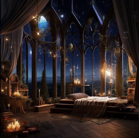 Velaris Inspired Bedroom, Acomaf Townhouse, Night Court Bedroom, Fantasy Apartment, Crystal House, Dreamscape Architecture, Castle Bedroom, Productive Work, Fantasy Bedroom