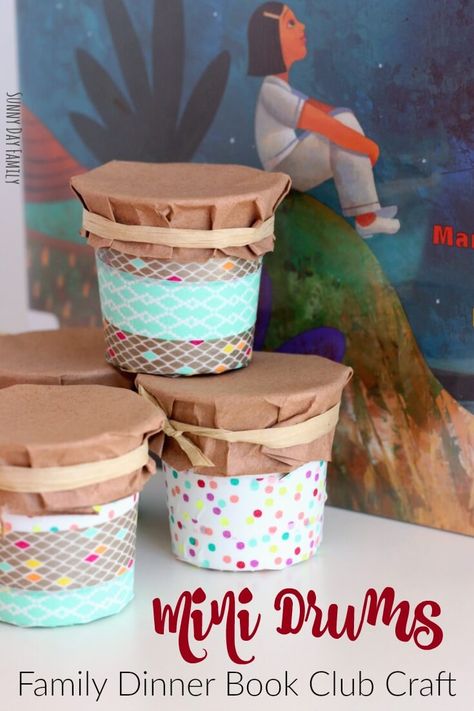 Upcycle a K-Cup into an adorable mini drum with this easy craft inspired by Drum Dream Girl! Join us for Family Dinner Book Club as we read Drum Dream Girl and make this fun and easy craft for kids! Homemade Drum, Upcycled Books Crafts, Drum Lessons For Kids, Drum Craft, Music Language, Diy Drums, Easy Craft For Kids, Instrument Craft, Drums For Kids