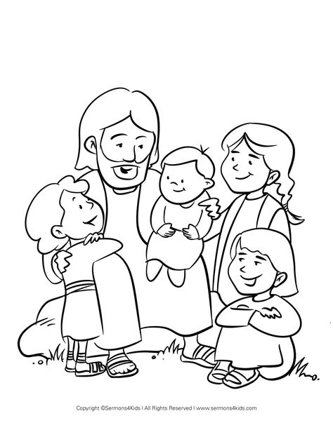 Jesus Coloring Pages, Sunday School Coloring Pages, Childrens Sermons, Jesus Drawings, Bible Story Crafts, Bless The Child, Kid Coloring Page, Preschool Bible, School Coloring Pages