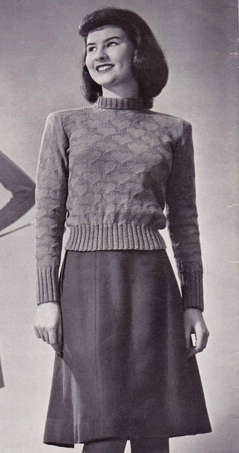 Vintage Knitted Hat, 1950s Knitting Patterns, Free Vintage Knitting Patterns, Experimental Shoes, Vintage Sweater Pattern, Vest Knitting, Crochet Sweater Pattern Free, Vintage Knitwear, Vintage Knitting Patterns