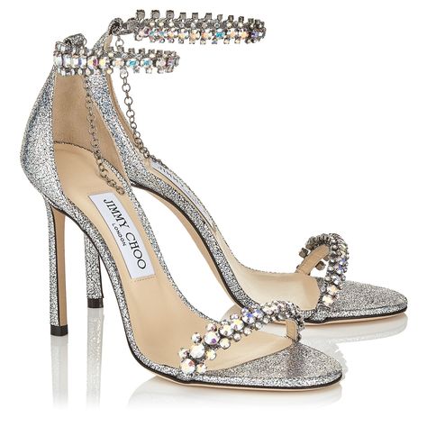 Multi Hologram Leather Open Toe Sandal with Jewel Trim | SHILOH 100| Pre Fall 19 | JIMMY CHOO High Hills, Girls Footwear, Silver Outfits, Giuseppe Zanotti Heels, Manolo Blahnik Heels, Jimmy Choo Heels, Glitter Sandals, Fancy Shoes, Fabulous Shoes