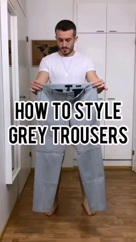 menfashionschool on Instagram: 6 great ways to style grey trousers🔱 📸~@iammiari Grey Trousers Outfit Men Formal, Grey Trousers Outfit Men Casual, Men Blazer Outfits, Grey Trousers Outfit Men, Grey Trousers Outfit, Casual Outfits Summer, Guys Fashion Casual, Shirt Outfit Men, Trousers Mens