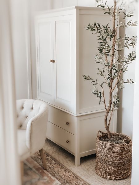 White Armoire, Dining Room Accent Wall, House Styling, Room Accent Wall, The Home Edit, All White Kitchen, Neutral Paint, Local Furniture, Board And Batten