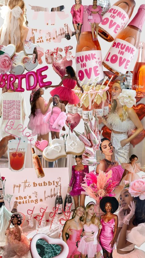 Mood Board Bachelorette, Pink Bachelorette Gift Bags, Bride Bachelorette Photo Ideas, Pink Glam Bachelorette Party, Glitz And Glam Bachelorette Party Pink, Rose All Day Bachelorette Party, Classy Pink Bachelorette Party, Wine Night Bachelorette Party, Hens Day Themes