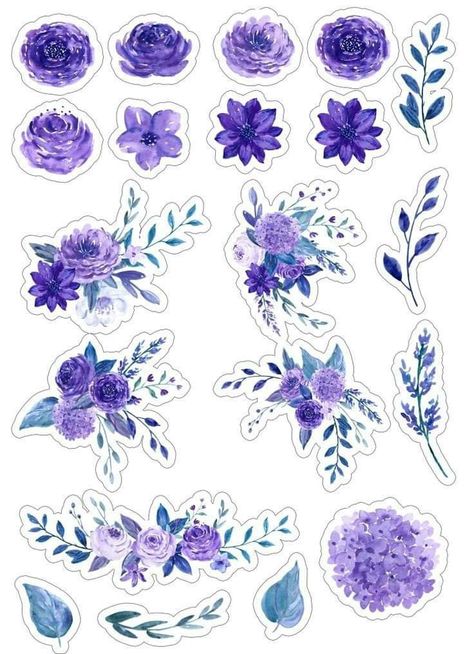 Sticker Design Inspiration, Stickers Kawaii, Tumblr Stickers, Scrapbook Stickers Printable, Bullet Journal Design Ideas, Bullet Journal Stickers, Flower Printable, Floral Stickers, Printable Planner Stickers