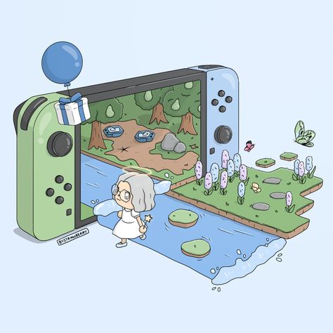 Nintendo Switch Illustration, Animal Crossing Illustration, Acnh Tattoo, Acnh Art, Animal Crossing Funny, Animal Crossing Fan Art, Animal Crossing Memes, Acnh Ideas, Isometric Art