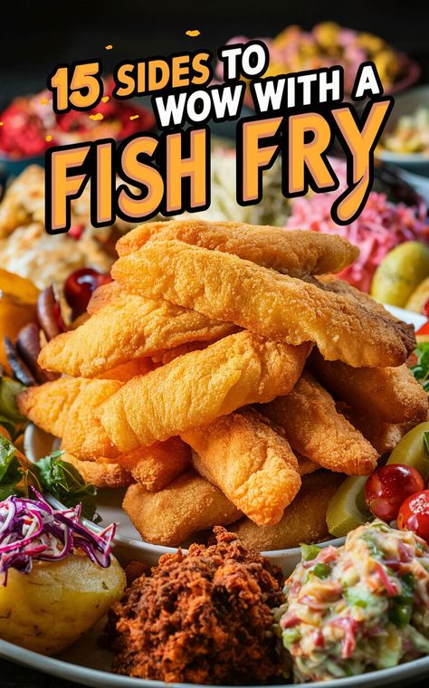 15 Mouthwatering Side Dishes to Serve With Your Fish Fry 🐟🍟 #FishFry #SideDishes #Yummy Healthy Fish Fry, Coating For Fish Fry, Best Oil To Fry Fish, Fried Shrimp Dinner Ideas Sides, Sides With Fried Fish, Fish Dinner Side Dishes, Side Dishes For Fish Fry, Catfish Sides Dishes, Fried Fish Dinner Ideas