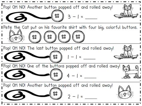 Pete the Cat Four Groovy Buttons.pdf Pete The Cat Buttons, Pete The Cat Shoes, Subtraction Kindergarten, Pete The Cats, Childrens Books Activities, Kindergarten Freebies, Cursive Writing Worksheets, Lama Lama, Math Talk