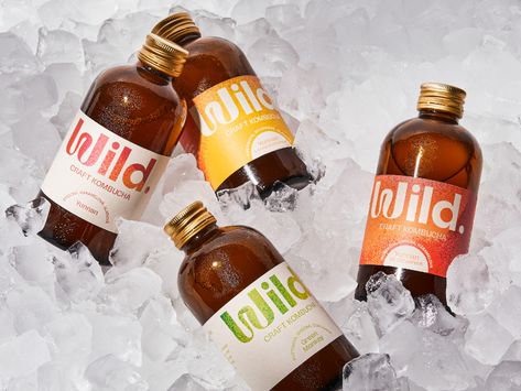 Kombucha Design, Kombucha Branding, Packaging Photoshoot, Kombucha Packaging, Bottled Cocktails, Kombucha Brands, Honey Packaging, Packaging Design Trends, Word Mark Logo