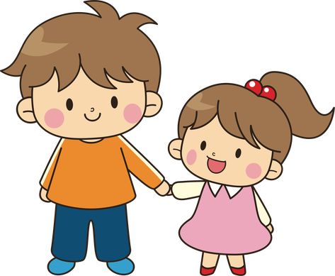 Brother Sister Cartoon Sibling, Brother Sister Cartoon Art, Brother And Sister Drawing Easy, Brother Clipart, Brother And Sister Anime, Brother Sister Photos, Boy And Girl Drawing, Sister Clipart, Sisters Drawing