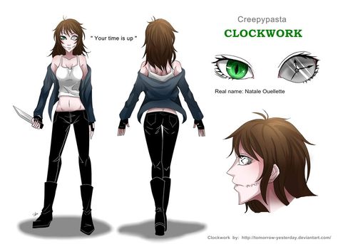 Clockwork Creepypasta Clockwork, Clockwork Creepypasta, Creepypasta Girls, Clock Work, Creepypasta Proxy, Creepy Pasta Family, Ticci Toby, Creepypasta Characters, Marble Hornets