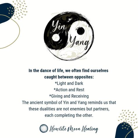 The ancient symbol of Yin and Yang reminds us that these dualities are not enemies but partners, each completing the other. 🌑 🌕Yin represents the feminine, the moon, the cool, and the receptive. It's the energy of introspection, intuition, and the gentle flow of life. 🌊Yang, on the other hand, embodies the masculine, the sun, the warmth, and the active. It's the force of action, creation, and outward expression. 🔥But here’s the secret: within each Yin, there’s a seed of Yang, and within ea... Quotes About Yin And Yang, You’re The Yin To My Yang, Yin Yang Energy Balance, Yin Yang Yoga Sequence, Yin Yang Explanation, Ancient Symbols, Yin Yang, Light In The Dark