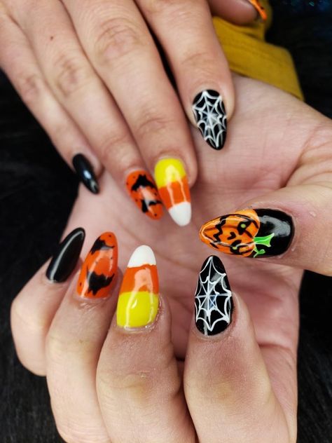 Uñas Aesthetic, Cartoon Nails, Pedicures, Halloween Nails, Spooky Season, Nail Designs, Halloween, Nails, Makeup