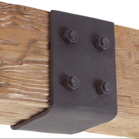 Our Decorative Faux Metal, Pre-Sized Ceiling Beam Straps are made from a flexible resin material to replicate Forged Black Iron. Use them to enhance the appearance of your Faux or Real Wood Ceiling Beams or to cover seams and gaps where beams meet end-to-end with one another. All Pre-Sized Beam Straps have Nuts on one side and Bolt Heads on the other for an authentic through-bolt appearance.     #TiltonCofferedCeilings #HomeDecor #HomeRenovation #HomeInspiration Beam Straps, Wood Ceiling Beams, Faux Wood Ceiling, Faux Iron, Accent Ceiling, Iron Straps, Tech Ideas, Beadboard Ceiling, Faux Beams