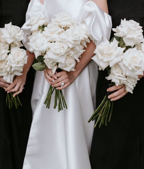 Sophie Taylor, White Rose Bridal Bouquet, White Rose Wedding Bouquet, Bridesmaid Bouquet White, Floristry Design, Neutral Wedding Flowers, White Rose Bouquet, White Roses Wedding, Rose Bridal Bouquet