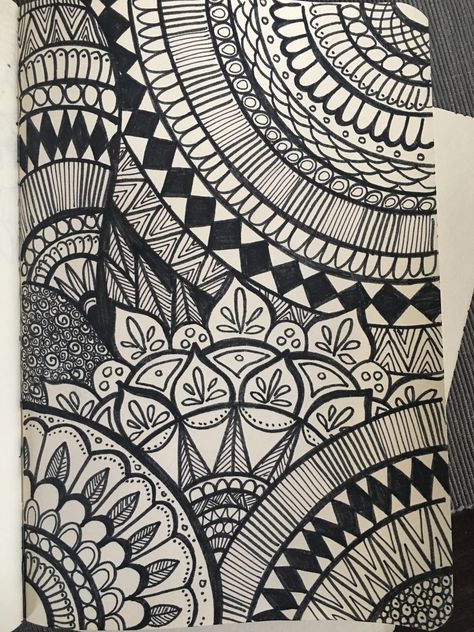 Cute Mandala Art, Vignette Drawing, Doodle Art Patterns, Mandala Drawing Ideas, Cute Mandala, Diy Collage, Doddle Art, Easy Mandala Drawing, Mandala Art Therapy