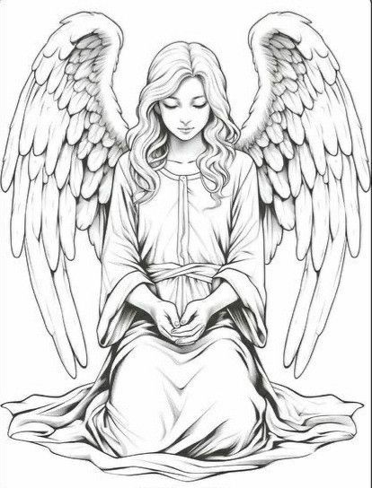 Drawing An Angel, Realistic Angel Drawing, Angel Sketch Simple, Angle Sketch, Angel Drawing Sketches, Drawing Of An Angel, Angel Drawing Easy, Images For Drawing, Angel Y Diablo