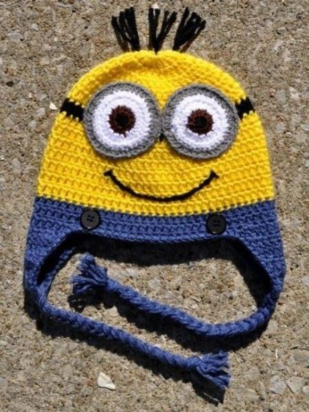 Free Crochet Minion Hat, Minion Hat Pattern, Crochet Minion Hat Pattern Free, Crochet Minion Hat, Crochet Hat Earflap, Minion Crochet Hat, Minion Hat, Hats Ideas, Crochet Character Hats