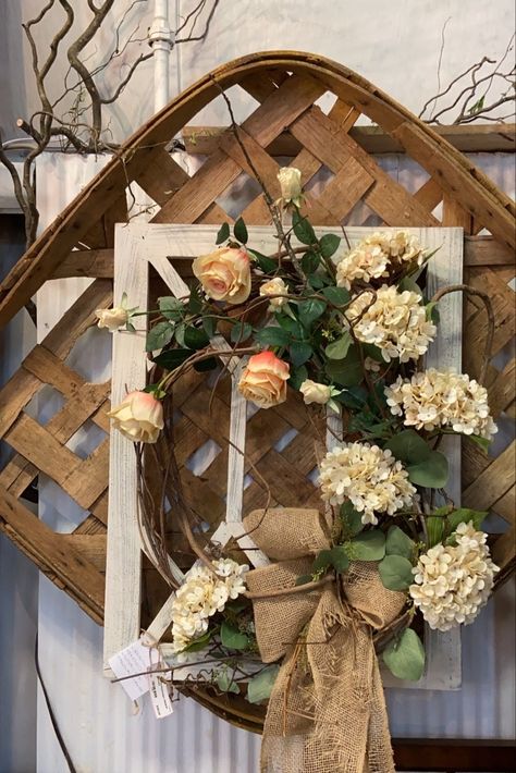 One of our featured vendors, Back Alley Pickers, has an eye for design! Back Alley, Primitive Antiques, An Eye, Grapevine Wreath, Hoop Wreath, Grape Vines, North Carolina, Design