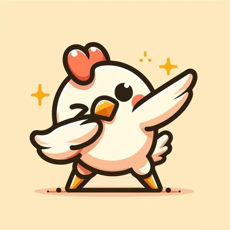 Sabiqul Fahmi | Freepik Cartoon Chicken Cute, Chicken Illustration Cute, Happy Pose, Chibi Pose, Chicken Vector, Chicken Illustration, Cartoon Chicken, Cute Chicken, Chicken Patties