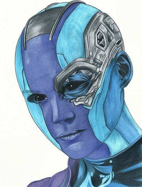 Nebula Drawing Marvel, Marvel Artwork Drawing, Marvel Art Ideas, Avengers Art Drawing, Marvel Drawings Sketches, Marvel Painting Ideas, Nebula Drawing, Marvel Drawing Ideas, Marvel Drawings Pencil