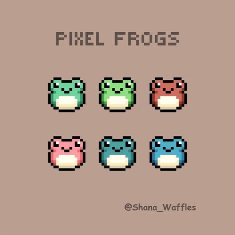 Pixel Fish Art, Stardew Pixel Art, Frog Pixel Art, Pixel Animals, Small Pixel Art, Hama Art, Pixel Art Landscape, 8 Bit Art, Pixel Art Background