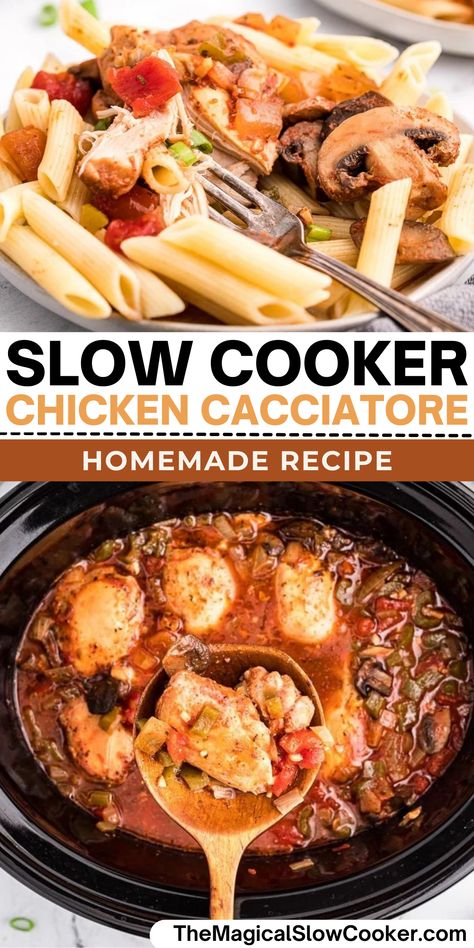 Slow Cooker Chicken Cattitore Recipes, Slow Cooker Chicken Cattitore, Chicken Catchatori Recipe Slow Cooker, Chicken Cacciatore Crock Pot, Chicken Catchatori, Recipe For Chicken Cacciatore, Chicken Cacciatore Slow Cooker, Crockpot Chicken Cacciatore, Slow Cooker Chicken Cacciatore