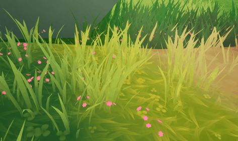 ArtStation - Stylised Grass in Unreal Engine 4 Unreal Engine Stylized, 3d Game Environment, Substance Designer Tutorial, Cartoon Grass, Foliage Art, Grass Texture, Rock Background, Tree Textures, Interactive Walls