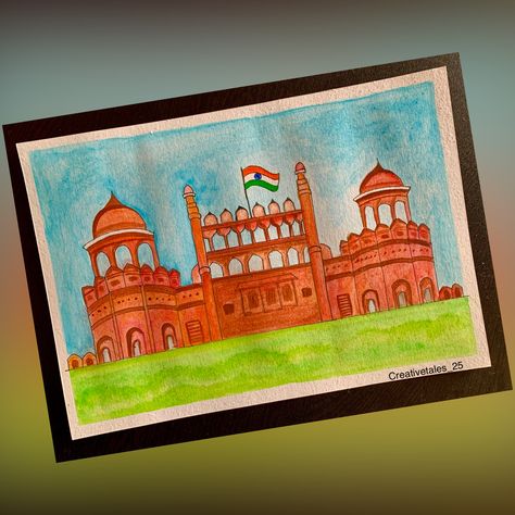 #republicday #independenceday #redfort #indialove #indiaart #art #artist #painting #paint Red Fort Painting, Red Fort Drawing, Fort Drawing, Drawing Themes, Apps For Teaching, Drawing Competition, Fruits Drawing, Red Fort, India Flag