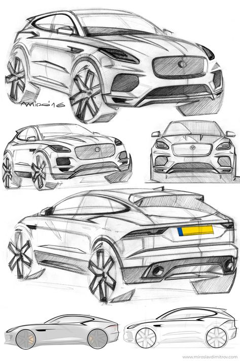 Jaguar Concept, Aventador Lamborghini, Cool Car Drawings, Industrial Design Sketch, Car Design Sketch, Concept Car Design, Jaguar E, Compact Suv, Car Projects