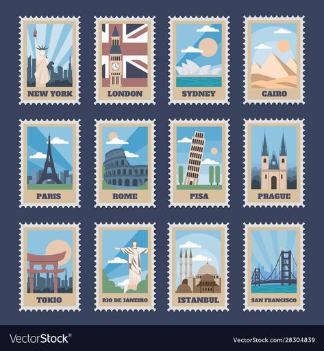 طوابع بريد, Stamps Vintage, 달력 디자인, Postage Stamp Design, طابع بريدي, Travel Stamp, Travel Postcard, Vintage Postage Stamps, Travel Stickers