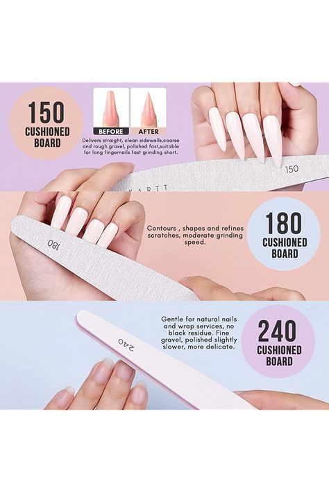 Makartt Nail File and Buffer, 6 Pcs Professional Nail Files for Acrylic Nails Different Double Sided Grit Nail Emery Boards for Nails Buffer Polisher Fingernail Files for Gel Nails Manicure Tools Gel Nails Manicure, Nails Care, Beauty Wishlist, Fancy Hands, Easy Yoga Workouts, Nail Files, Nail Buffer, Nails Manicure, Womens Nails