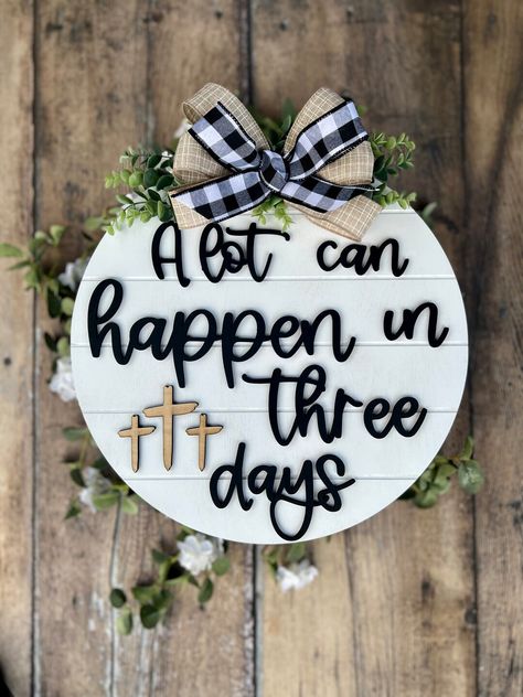 Greenery With White Flowers, Easter Front Door Decor, He Is Risen Cross, Easter Front Door Wreath, Easter Front Door, Easter Door Wreaths, Easter Door Hanger, He Has Risen, Easter Door