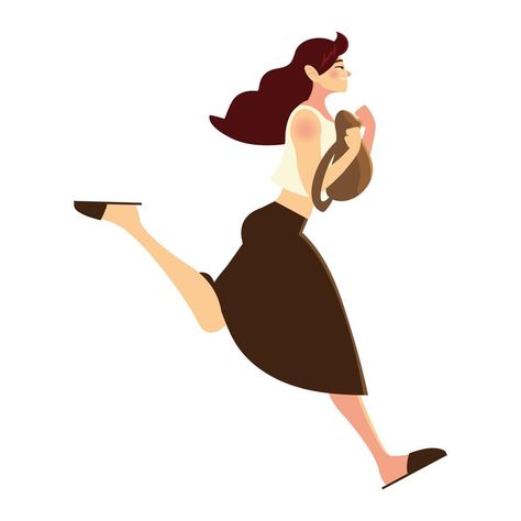 running woman wearing skirt and bag side view Long Skirt Reference, Skirt Reference Drawing, Skirt Reference, Running Drawing, Running Woman, Running Pose, Drawing Bag, Reference Drawing, Dress Drawing