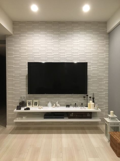 Tv Display Ideas Bedroom, Tv On Wall Bedroom, Tv On Wall Ideas Bedroom, Tv Floating Shelves Ideas Tv Walls, Tv Wall Decor Bedroom, Floating Shelf Tv Wall, Shelf Tv Wall, Bedroom Tv Wall Ideas, Tv Wall Ideas