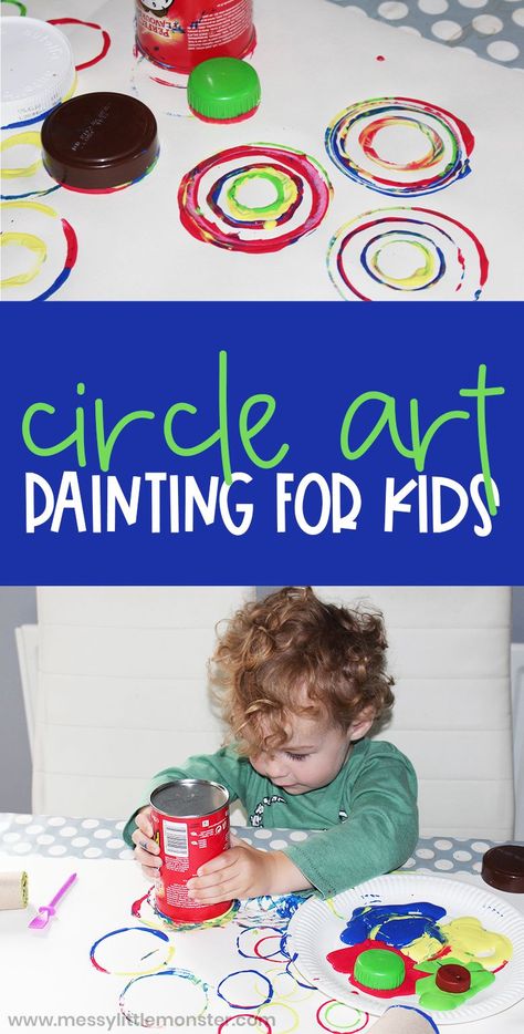 Imagination Art Preschool, Circle Art Projects Preschool, Simple Art Preschool, Steam Crafts For Toddlers, Circle Art For Preschool, Simple Process Art Preschool, Cooperative Art Projects For Preschool, Circles Preschool Activities, Community Art Preschool