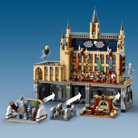 Lego Harry Potter Moc, Harry Potter Themed Gifts, Hogwarts Great Hall, Harry Potter Lego Sets, Harry Potter Toys, Ron Weasley Hermione Granger, Harry Potter Hogwarts Castle, Lego Hogwarts, Harry Potter Ron Weasley