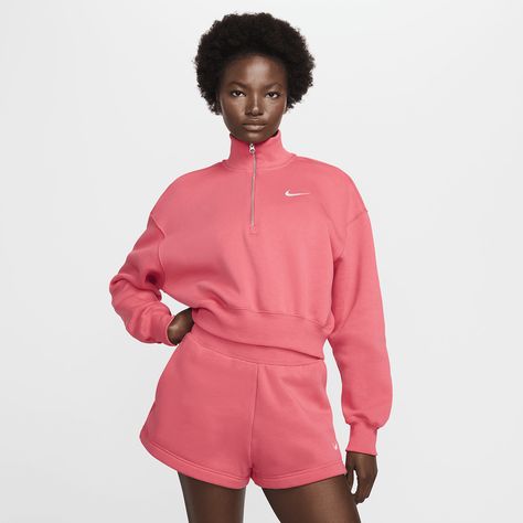 Nike Sportswear Phoenix Fleece Women's 1/2-Zip Cropped Sweatshirt Nike Sportswear Phoenix Fleece, Womens Athletic Outfits, Luxury Loungewear, Women's Sportswear, Loungewear Luxury, Nike Sweatshirts, Heritage Fashion, Cropped Sweatshirt, Women Lifestyle