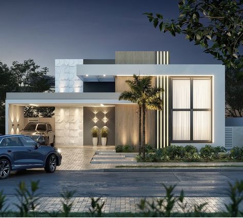 Modern Bungalow Exterior, Duplex Floor Plans, Flat Roof House, Ultra Modern Homes, Bungalow Exterior, Classic House Exterior, Single Story Homes, House Design Pictures, House Plan Gallery