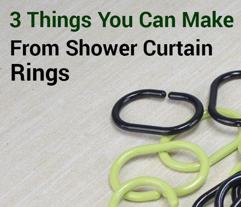 Picture of  3 Things You Can Make From Shower Curtain Rings Shower Curtain Hooks Ideas Diy, Curtain Rings Crafts, Cheap Shower, Diy Shower Curtain, Napkin Rings Diy, Curtain Hangers, Curtain Ring, Plastic Shower, Shower Rings