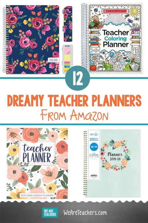 12 of the Best Teacher Planners Available on Amazon. We've found the best teacher planners for organizing lesson plans, seating charts, communication, goals, and more. They are stylish and customizable. #careertips #deals #teacher #teaching Best Teacher Planner, Teaching Planner, Teacher Data, High School Books, Fourth Grade Resources, Middle School Math Teacher, Planner Books, Teacher Lesson Planner, Teacher Must Haves