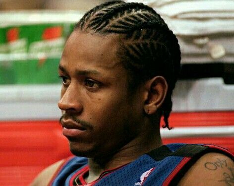 Allen Iverson Allen Iverson Braids Men, Allen Iverson Hair, Alan Iverson Braids, Allen Iverson Cornrows, Iverson Braids Men, Allen Iverson Braids, Mixed Boys Haircuts, Nba Pfp, Iverson Braids