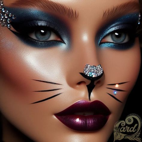 https://card9.com/ai/makeup-look-1713422240 Cologne Carnival, Animal Makeup, Drag Queen Makeup, Bold Makeup Looks, Drag Makeup, Queen Makeup, Makeup Mistakes, Bold Makeup, Ladies Dresses