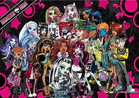 All together Monster High, Pink, Black