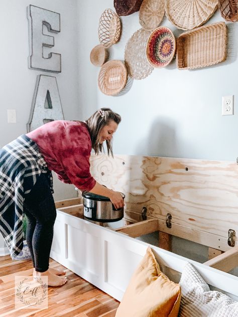 How to Build a Storage Banquette – this Eoff house Build A Banquette With Storage, How To Build Storage Bench, Banquette Seating In Kitchen One Wall, Diy Kitchen Storage Bench, Banquette Seating Under Window, Diy Breakfast Bench With Storage, Banquet Bench With Storage, Banquet With Storage, Diy Bench Seat With Storage Dining Room