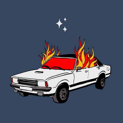 Fire Drawing, 70s Sci Fi Art, Flash Tattoo Designs, Posca Art, Art Animation, Shirt Design Inspiration, Next Tattoo, Car Illustration, Tattoo Flash Art