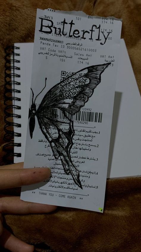 Drawing On A Receipt, Doodle On Book Pages, Receipt Art Aesthetic, Drawings On Receipt, Drawings On Notebooks, Art On Receipt, Receipt Art Ideas, Rose And Sunflower Drawing, Sketches In Notebook