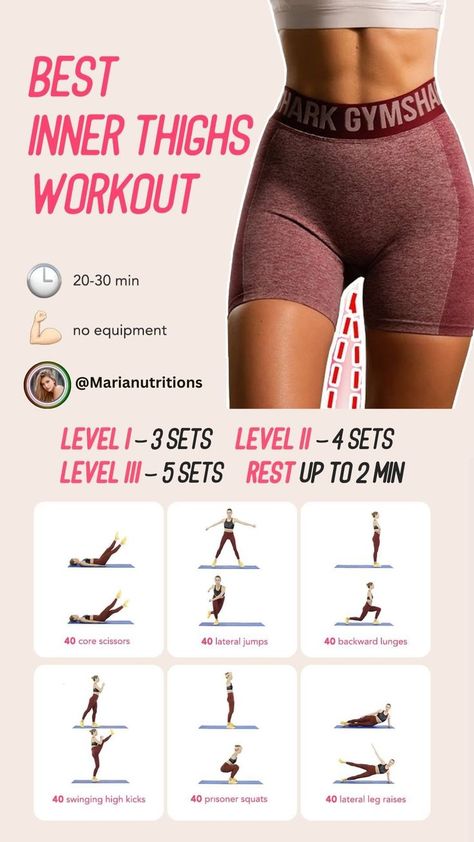 Best Inner Thighs Workout Inner Thighs Workout, Best Inner Thigh Workout, Thighs Workout, Leg Raise, How To Strengthen Knees, Inner Thigh Workout, Thigh Exercises, Leg Raises, Legs Workout